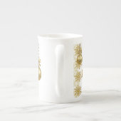 Kerstmis Mok, goudzalen Porselein Kop (Achterkant)