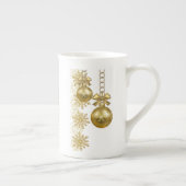 Kerstmis Mok, goudzalen Porselein Kop (Rechts)