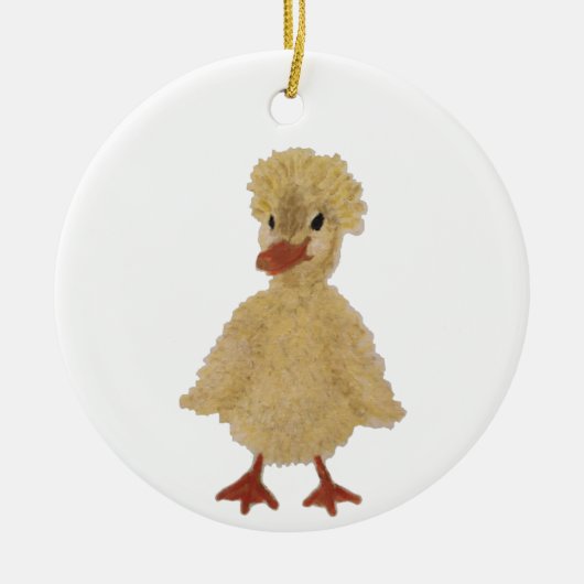 Kerstmis Mok Handje Gedekte Baby Duck Keramisch Ornament (Voorkant)