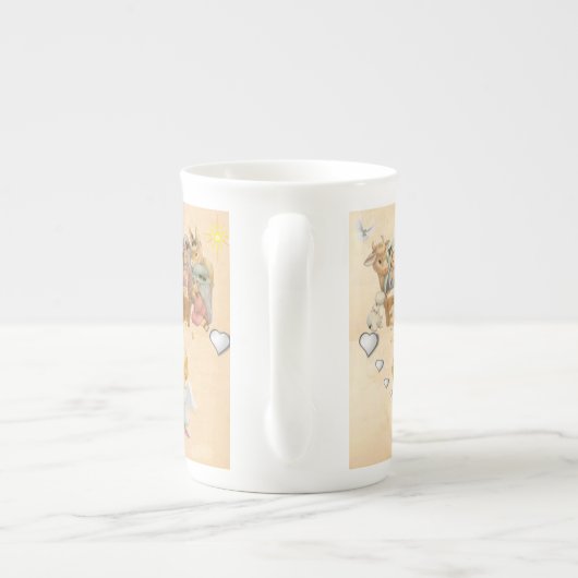 Kerstmis Mok, Jezus Christus, Angel Porselein Kop (Achterkant)