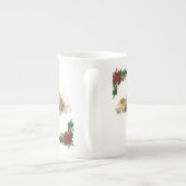 Kerstmis Mok, kerstgouden kaars Porselein Kop (Achterkant)