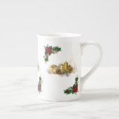 Kerstmis Mok, kerstgouden kaars Porselein Kop (Rechts)