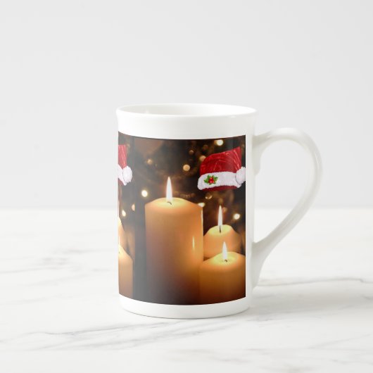 Kerstmis, Mok, kerstkaars Porselein Kop (Rechts)