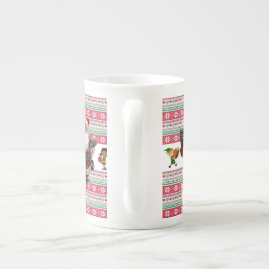 Kerstmis Mok, kerstman Porselein Kop (Achterkant)