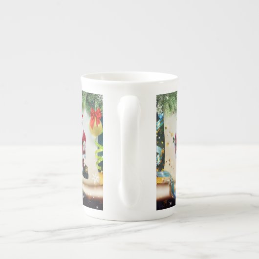 Kerstmis Mok, kerstman Porselein Kop (Achterkant)