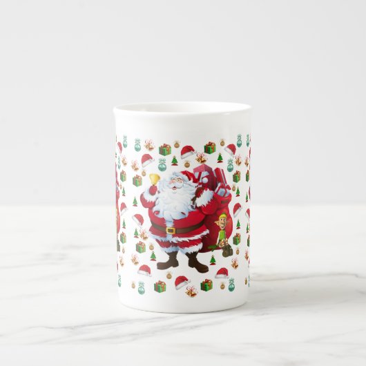 Kerstmis Mok, kerstman Porselein Kop (Voorkant)