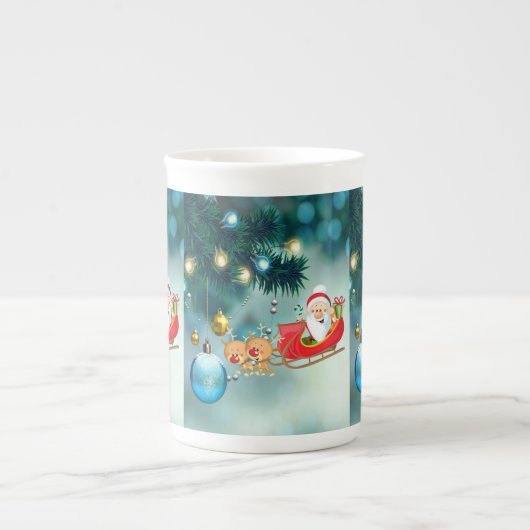 Kerstmis Mok, kerstman Porselein Kop (Voorkant)
