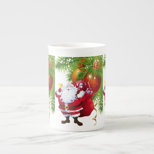Kerstmis Mok, kerstman Porselein Kop (Voorkant)