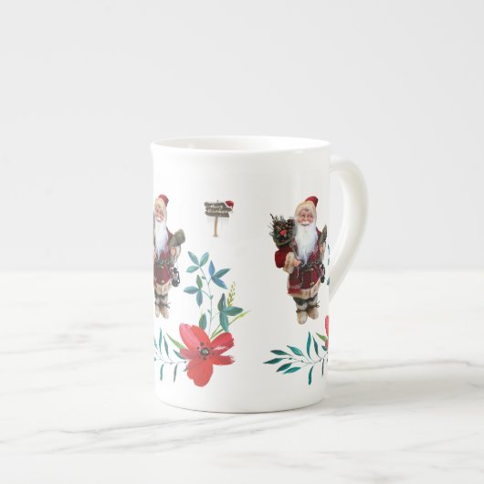 Kerstmis Mok, kerstman Porselein Kop (Voorkant rechts)