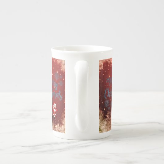 Kerstmis, Mok, Kerstman, prettige kerst Porselein Kop (Achterkant)