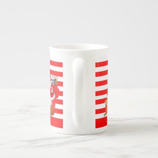 Kerstmis, Mok, Kerstman, prettige kerst Porselein Kop (Achterkant)