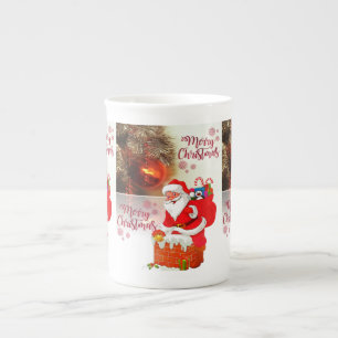 Kerstmis, Mok, Kerstman, prettige kerst Porselein Kop