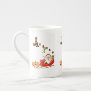 Kerstmis, Mok, Kerstman, prettige kerst Porselein Kop