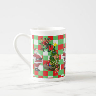 Kerstmis, Mok, Kerstman, prettige kerst Porselein Kop