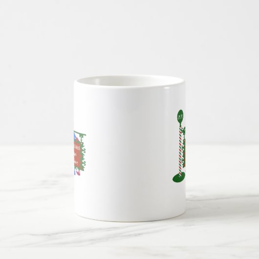 Kerstmis Mok met familienamen Elves Sign (Center)