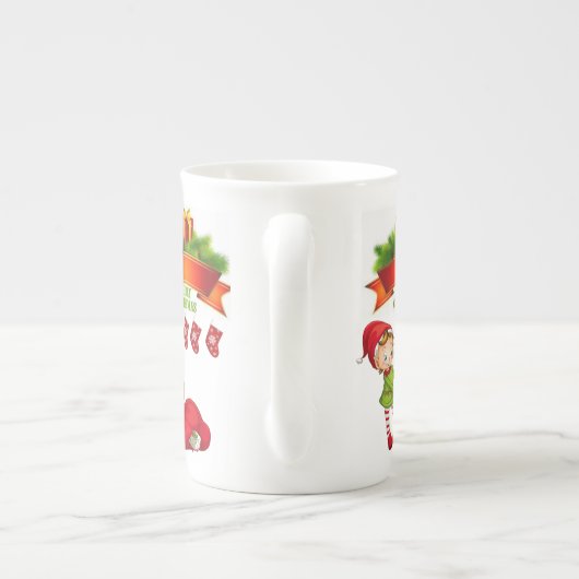 Kerstmis, Mok, pretkerst, Elf Porselein Kop (Achterkant)