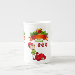 Kerstmis, Mok, pretkerst, Elf Porselein Kop