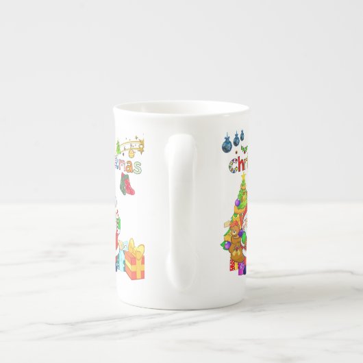 Kerstmis, Mok, pretkerst, Kerstmis Porselein Kop (Achterkant)