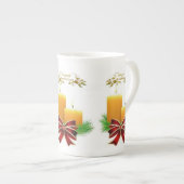 Kerstmis, Mok, Prettige feestdagen, kerstkaars Porselein Kop (Voorkant rechts)