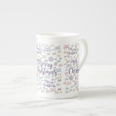 Kerstmis Mok, prettige kerst Porselein Kop (Voorkant rechts)