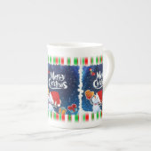 Kerstmis Mok, prettige kerst Porselein Kop (Voorkant rechts)