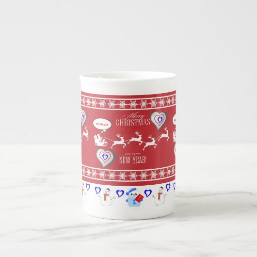 Kerstmis Mok, prettige kerst Porselein Kop (Voorkant)