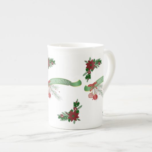 Kerstmis Mok, prettige kerst Porselein Kop (Voorkant rechts)