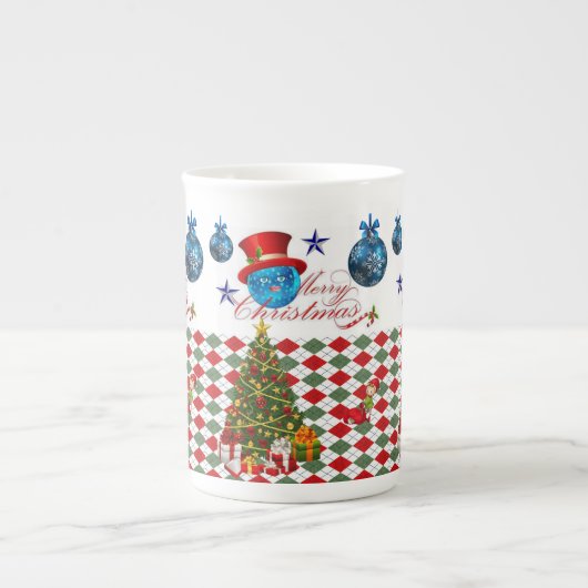 Kerstmis Mok, prettige kerst Porselein Kop (Voorkant)