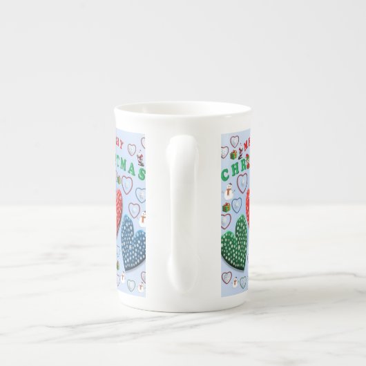 Kerstmis Mok, prettige kerst Porselein Kop (Achterkant)