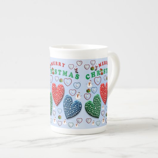Kerstmis Mok, prettige kerst Porselein Kop (Voorkant rechts)