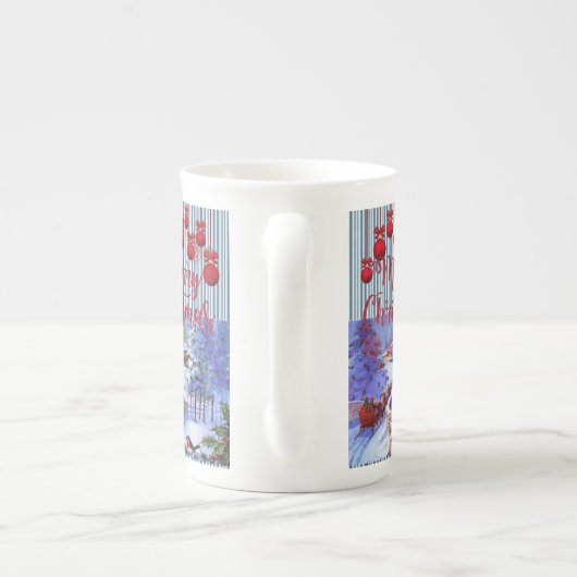 Kerstmis Mok, prettige kerst Porselein Kop (Achterkant)