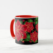 Kerstmis Mok-Red Poinsettias & Holly Mok (Voorkant links)