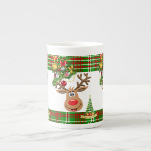 Kerstmis, Mok, rendier, pretkerst Porselein Kop