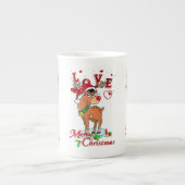 Kerstmis, Mok, rendieren, liefde Porselein Kop (Voorkant)