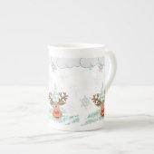 Kerstmis, Mok, rendiertje Porselein Kop (Voorkant rechts)