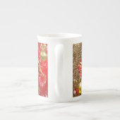 Kerstmis Mok, Rode Gouden Boog Porselein Kop (Achterkant)