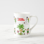 Kerstmis Mok, Sneeuwman, Zomerstrand Santa Porselein Kop (Rechts)