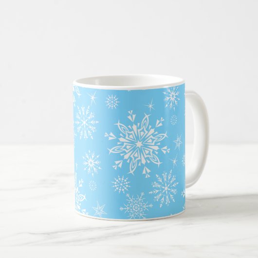 Kerstmis-Mok-Snowflakes Koffiemok (Voorkant rechts)