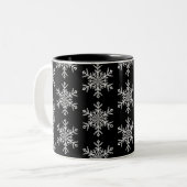 Kerstmis-Mok-Snowflakes Tweekleurige Koffiemok (Voorkant links)