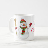 Kerstmis Mok-Snowman Koffiemok (Voorkant links)