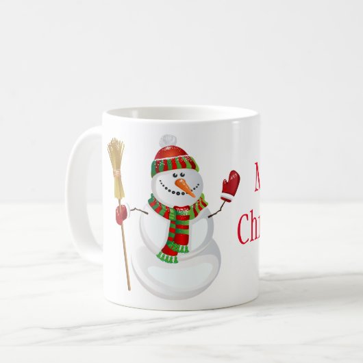 Kerstmis Mok-Snowman Koffiemok (Voorkant links)