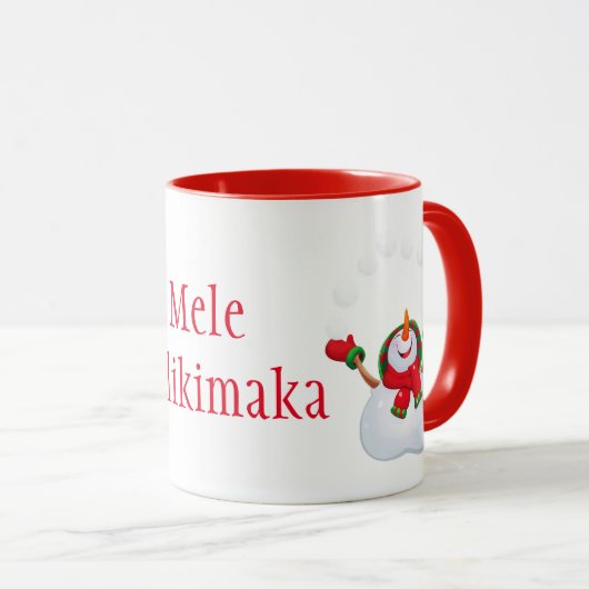 Kerstmis Mok-Snowman-Mele Kalikimaka Mok (Voorkant rechts)