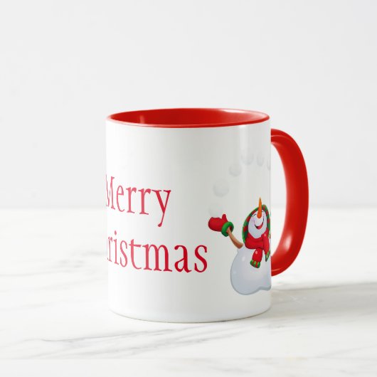 Kerstmis Mok-Snowman-Merry met kerstmis Mok (Voorkant rechts)