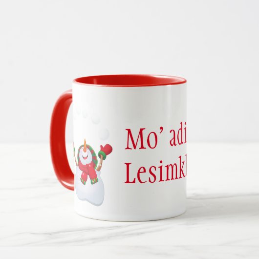 Kerstmis Mok-Snowman-Mo' adim Lesimkha Mok (Voorkant links)
