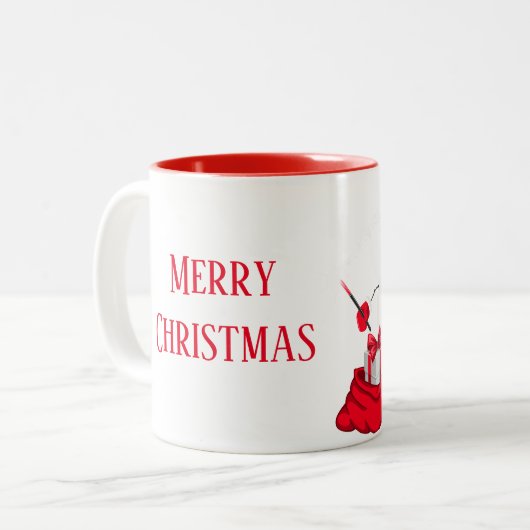 Kerstmis Mok-Snowman Tweekleurige Koffiemok (Voorkant links)