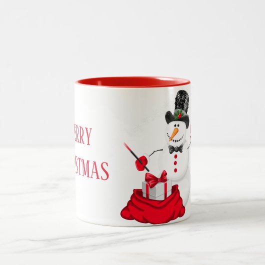 Kerstmis Mok-Snowman Tweekleurige Koffiemok (Center)