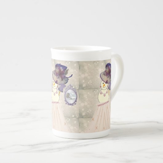 Kerstmis, Mok Snowman, Vintage, prettige kerst (Voorkant rechts)