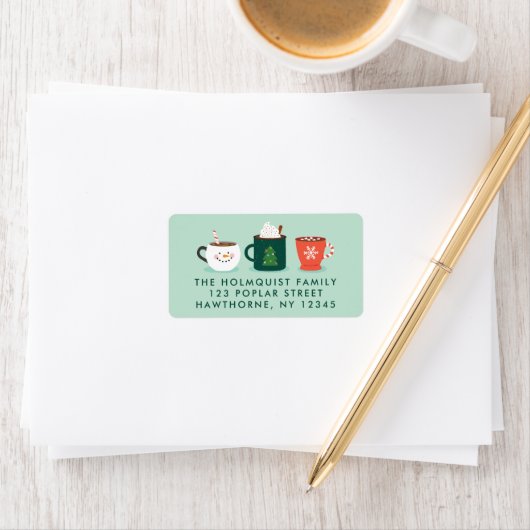 Kerstmis Mok Terug Adres label (Insitu)