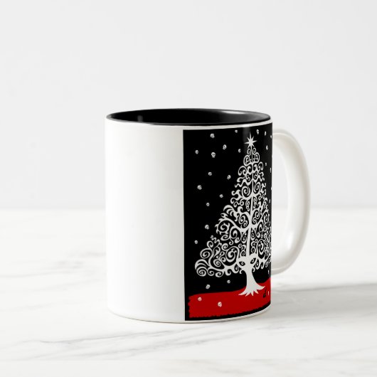 Kerstmis-Mok Tweekleurige Koffiemok (Voorkant rechts)