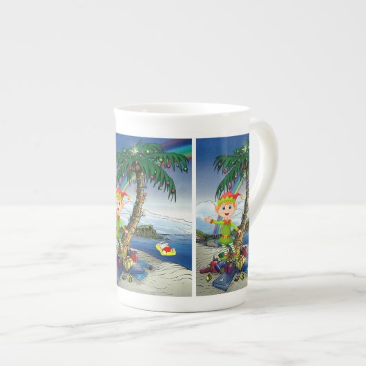 Kerstmis, Mok van de Beach-kerstman, prettige kers (Voorkant rechts)